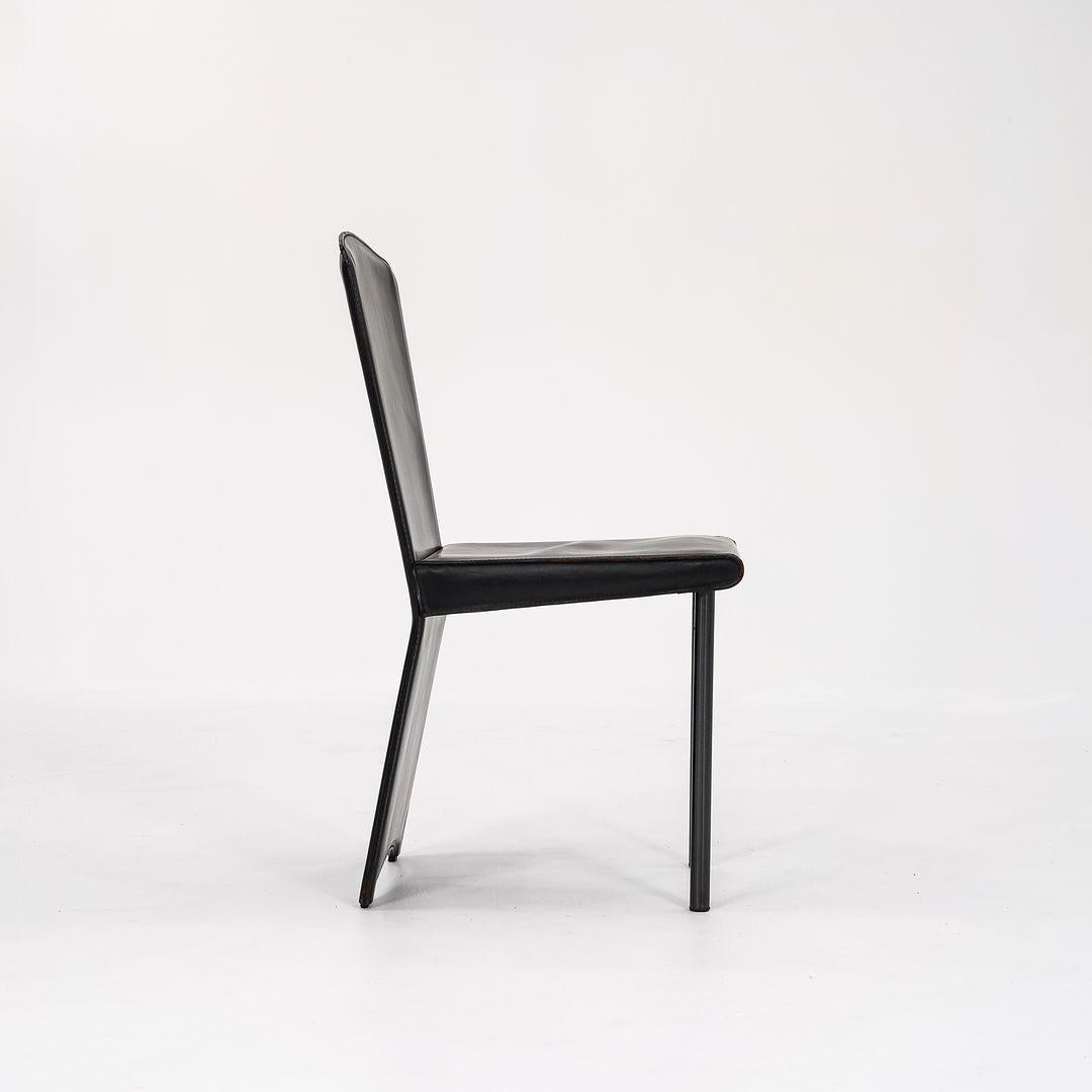Steel 1987 Armida Dining Chair designed by Andrea Branzi for Zanotta in Black Leather For Sale