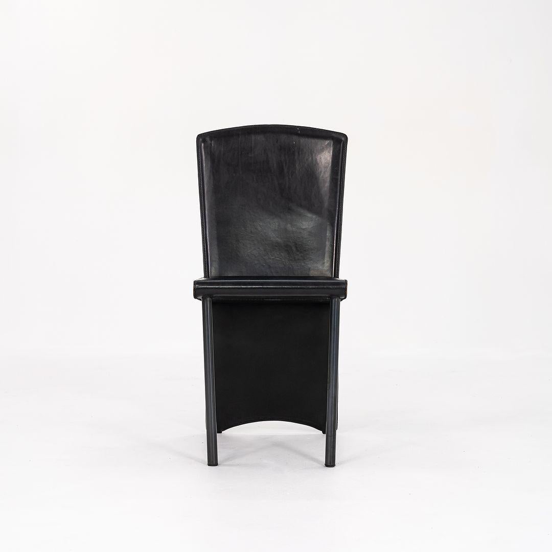 1987 Armida Dining Chair designed by Andrea Branzi for Zanotta in Black Leather For Sale 1