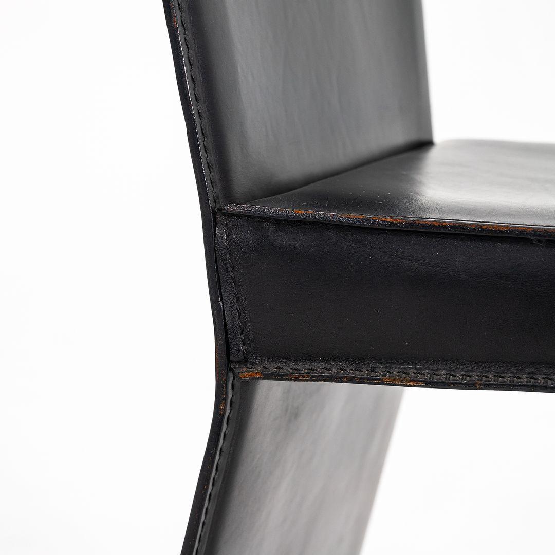 1987 Armida Dining Chair designed by Andrea Branzi for Zanotta in Black Leather For Sale 2