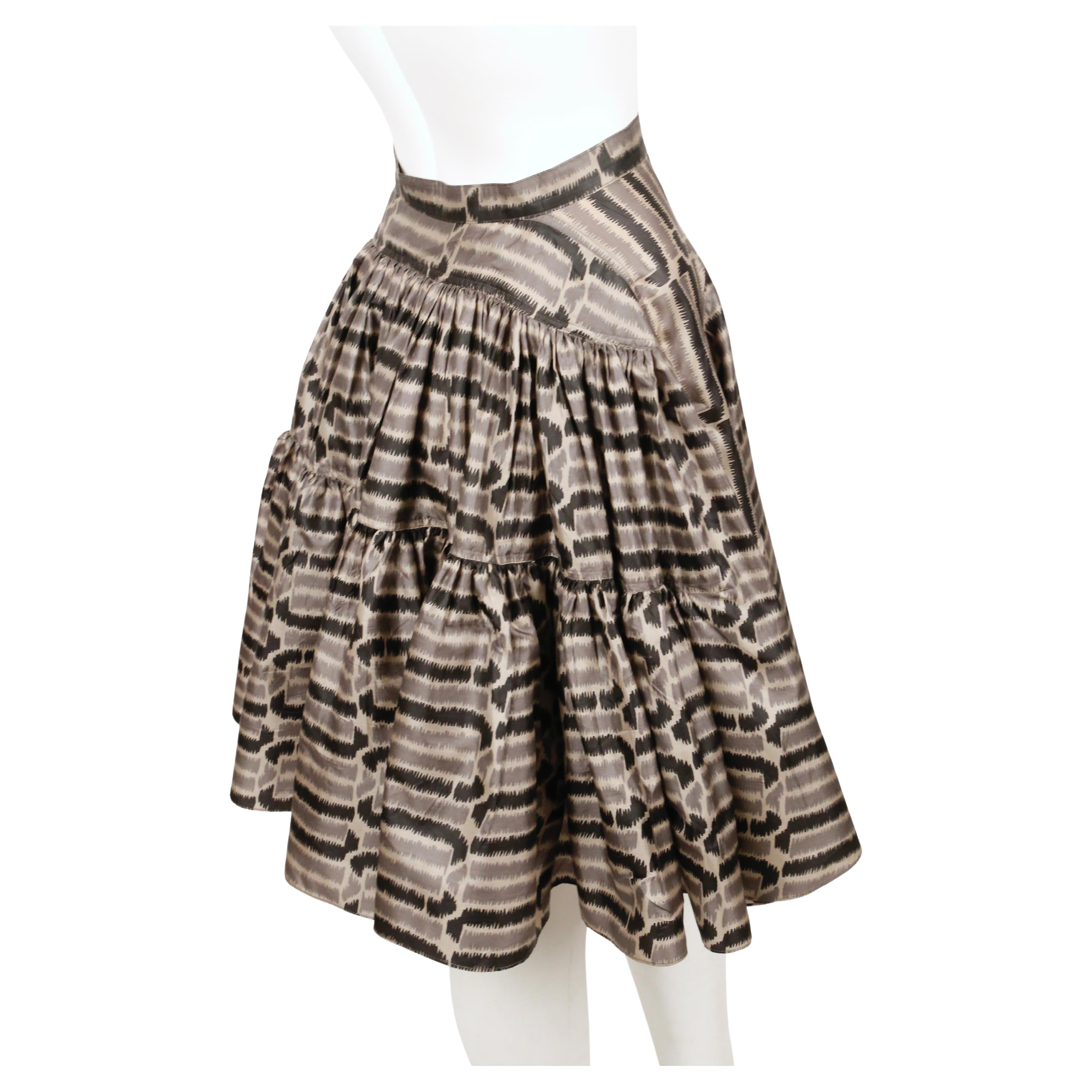 1987 AZZEDINE ALAIA 'Basque' runway skirt with artwork by Christoph von Weyhe  In Good Condition In San Fransisco, CA