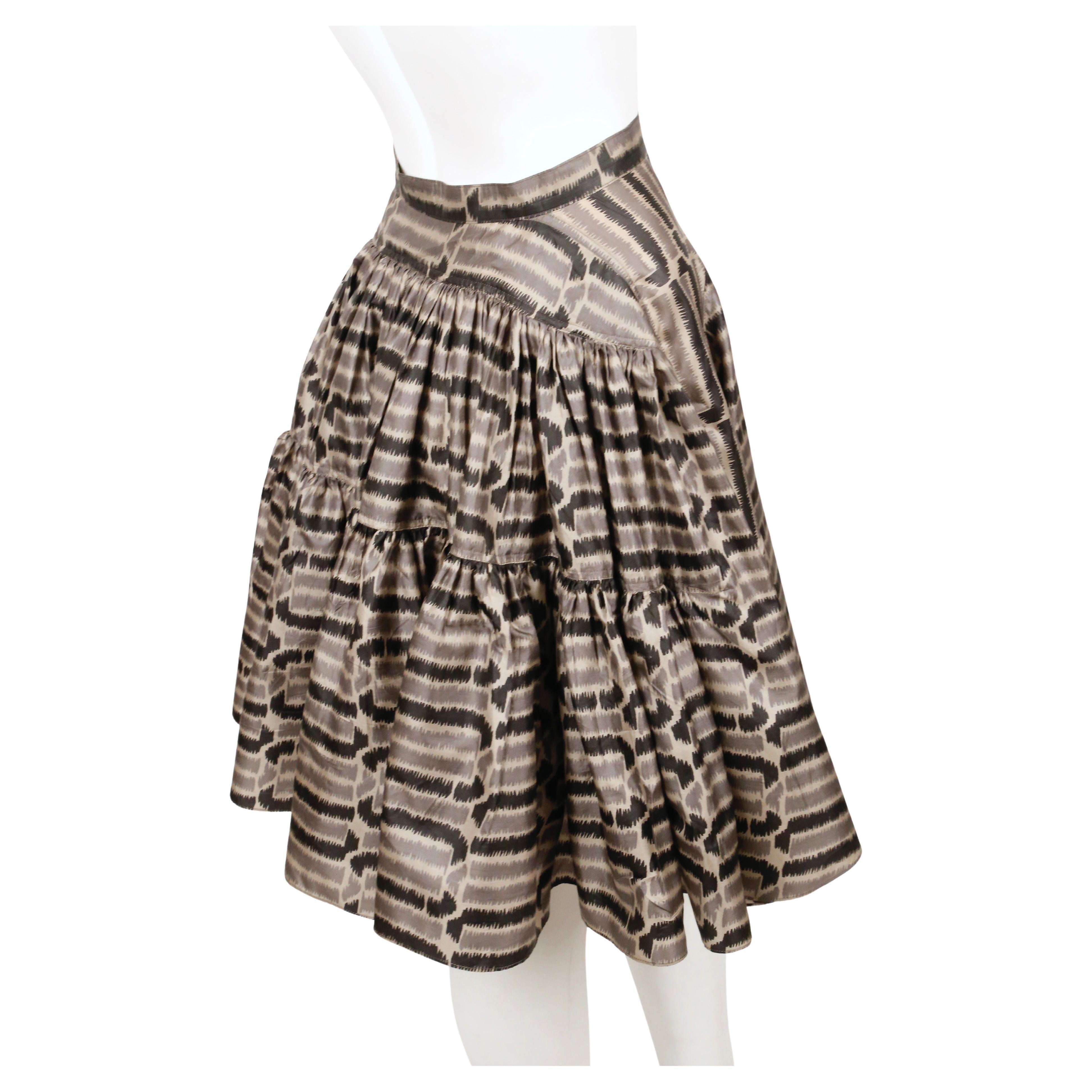 1987 AZZEDINE ALAIA 'Basque' runway skirt with artwork by Christoph von Weyhe  In Good Condition For Sale In San Fransisco, CA