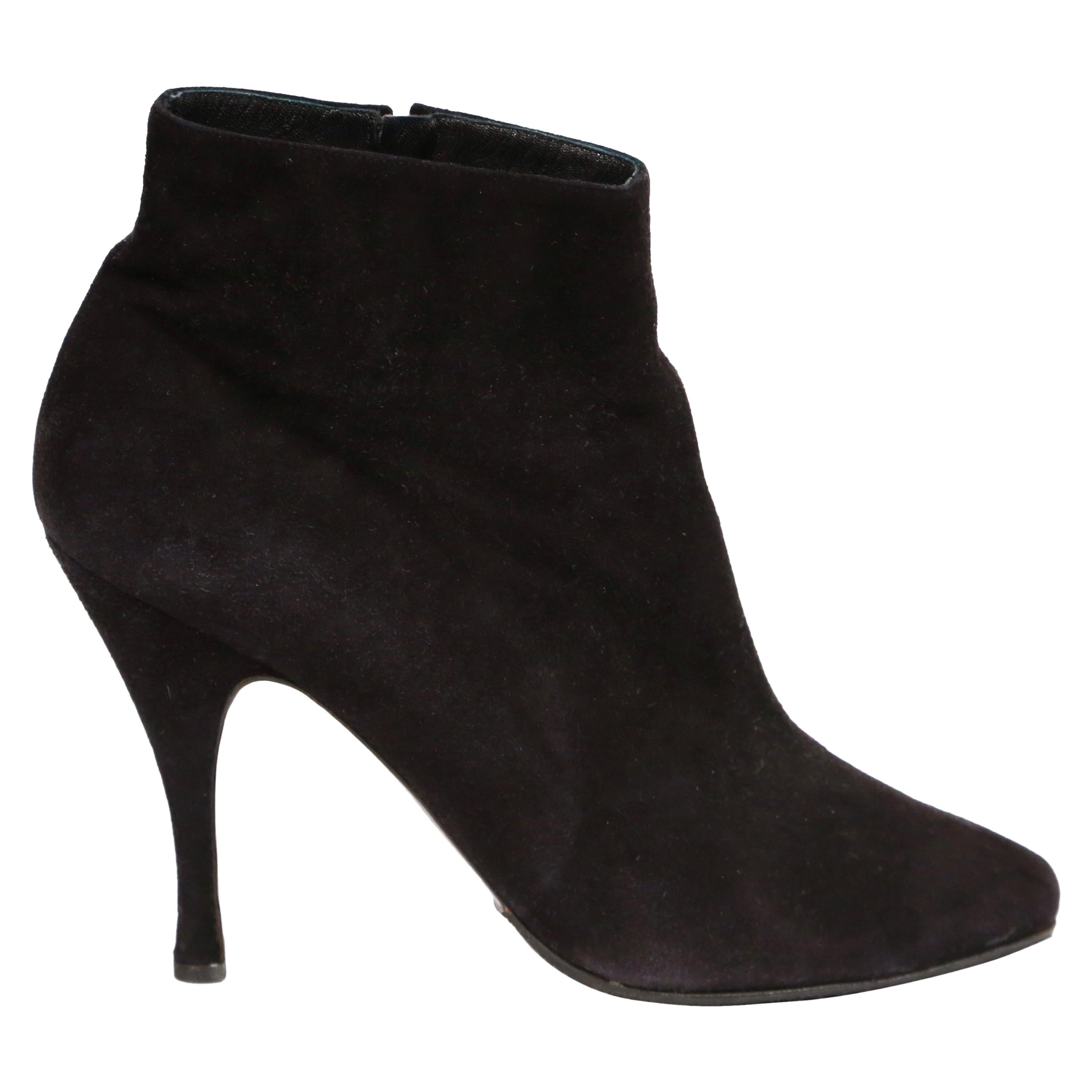 Pre-owned Alaïa 1987 Azzedine Alaia Black Suede Ankle Runway Boots - Size 40