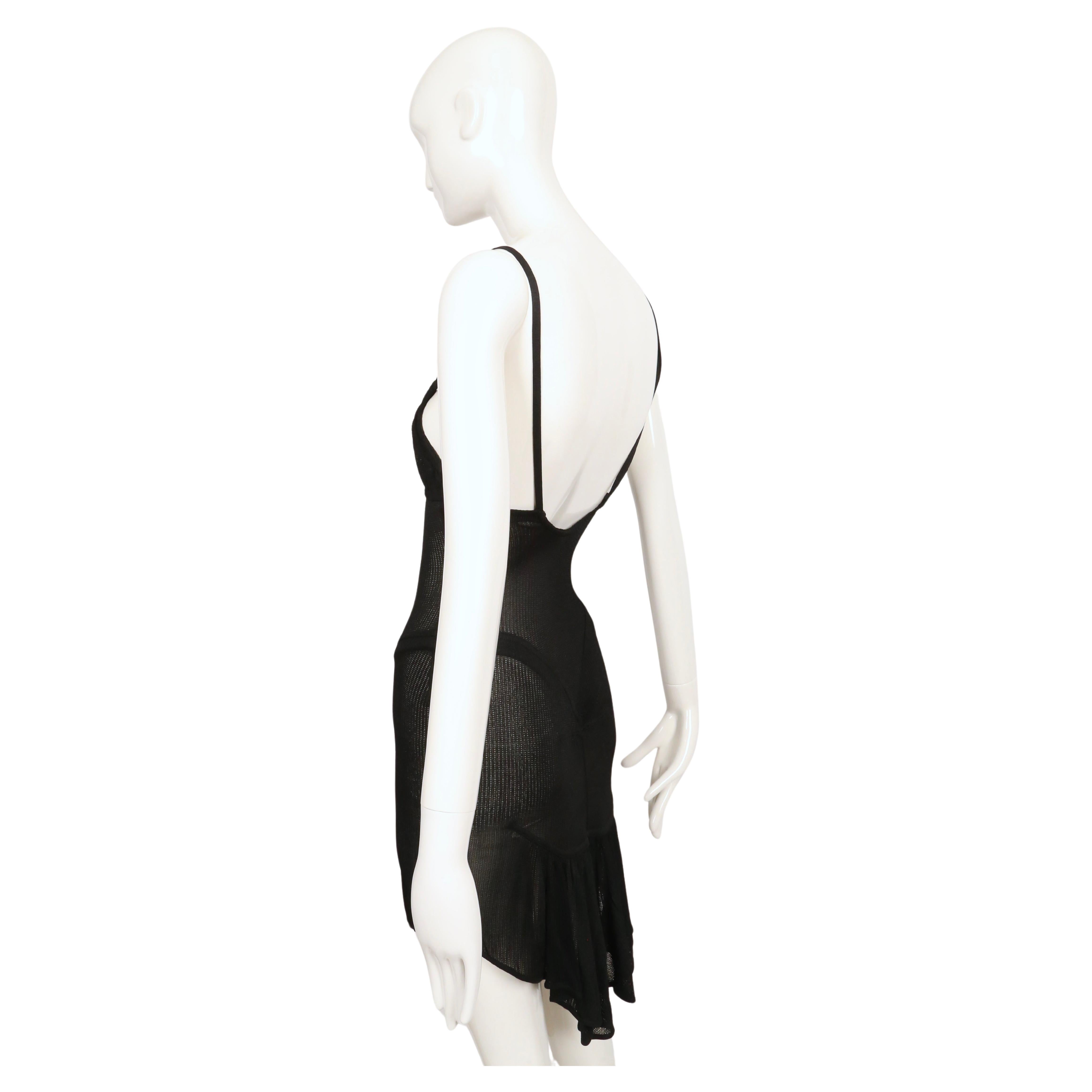 1987 AZZEDINE ALAIA RUNWAY semi-sheer black dress 1