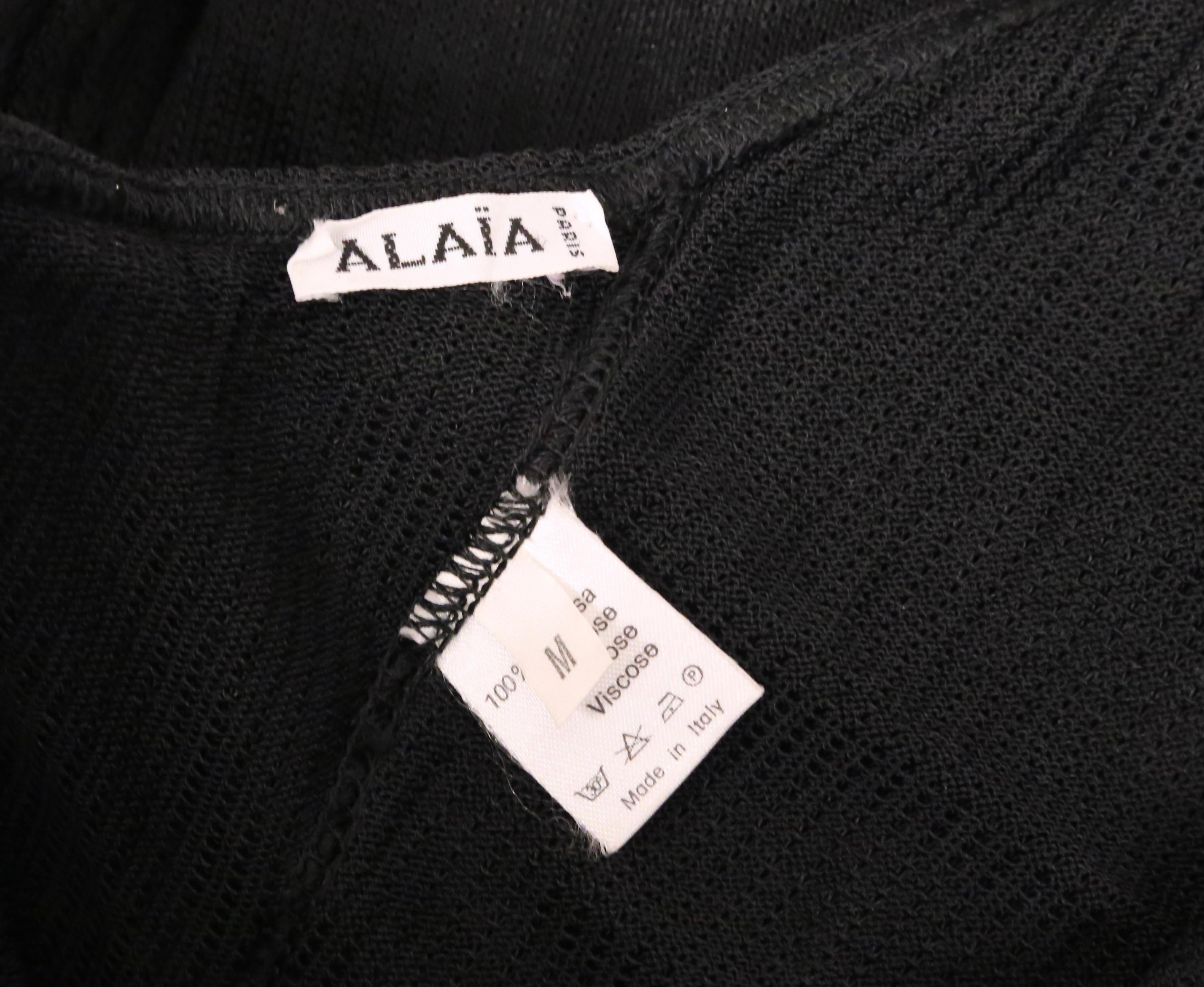 1987 AZZEDINE ALAIA RUNWAY semi-sheer black dress 4
