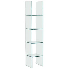 Retro 1987 Babele Glass Shelves by Massimo Morozzi, Fiam Italia Bookcase Large Piece