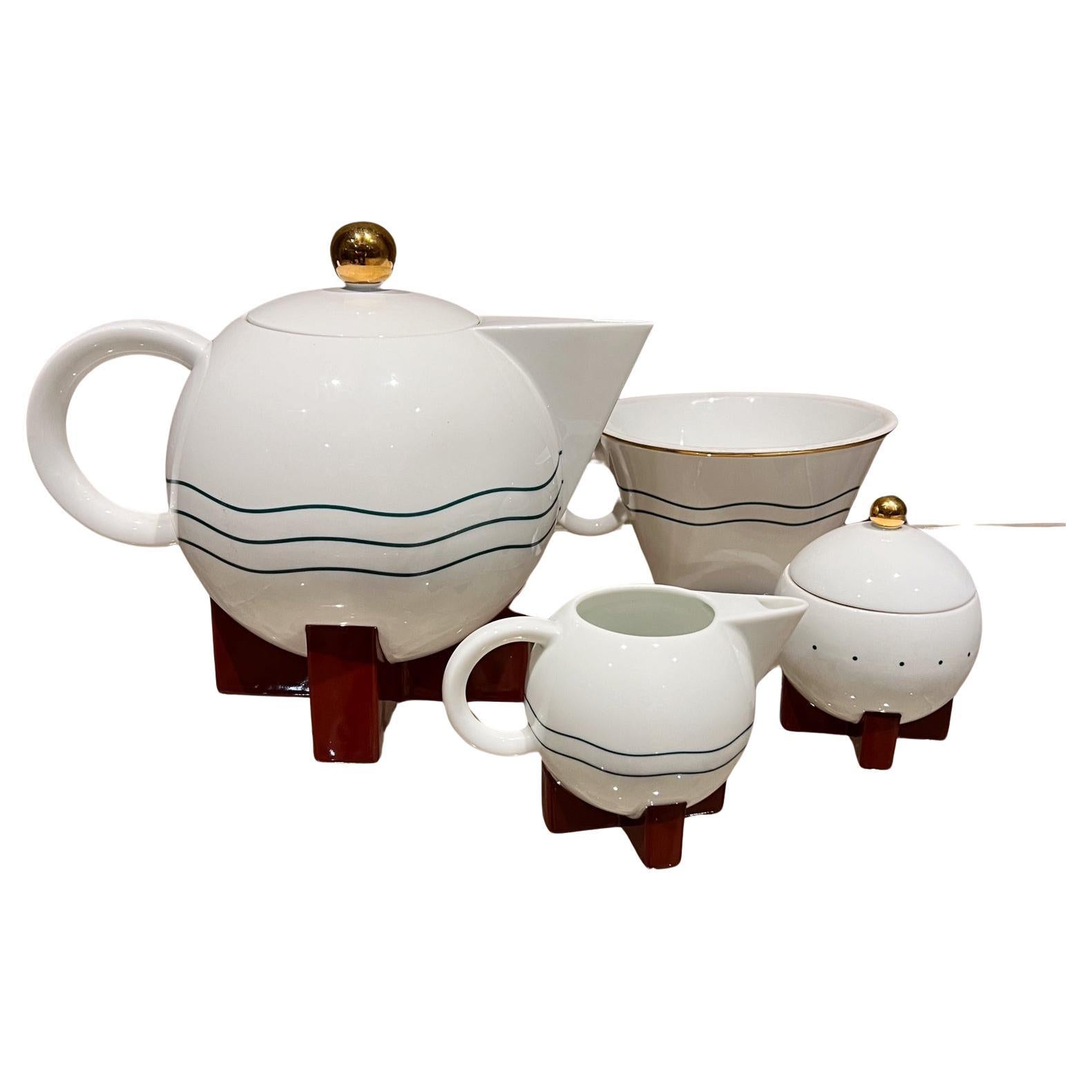1987 Big Dripper Ceramic Coffee Set Michael Graves for Swid Powell For Sale