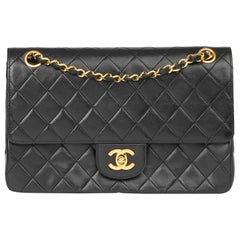 1987 Chanel Black Quilted Lambskin Medium Classic Double Flap Bag