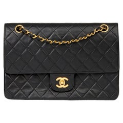 1987 Chanel Black Quilted Lambskin Medium Classic Double Flap Bag