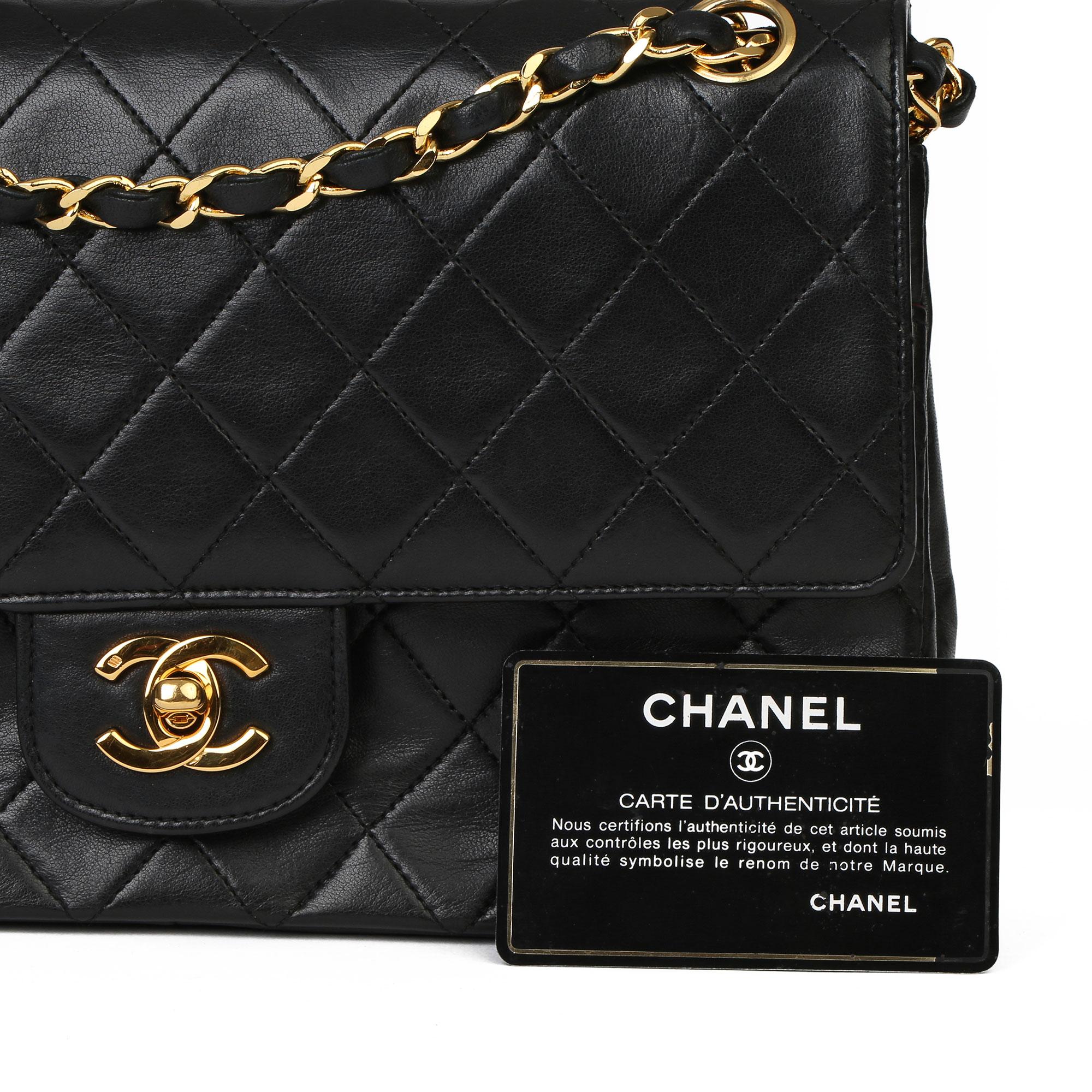 1987 Chanel Black Quilted Lambskin Vintage Medium Classic Double Flap Bag 5