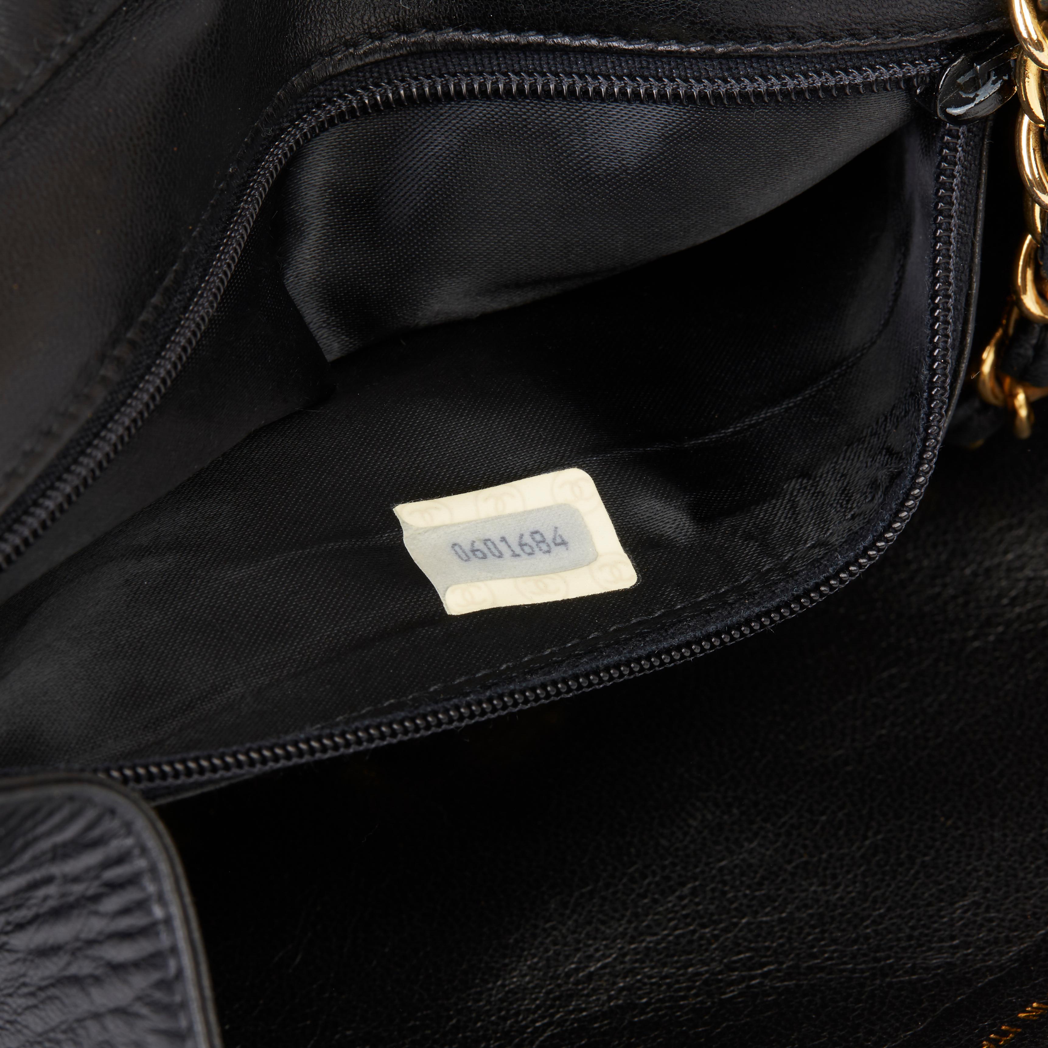 1987 Chanel Black Quilted Lambskin Vintage Studded Envelope Single Flap Bag 3