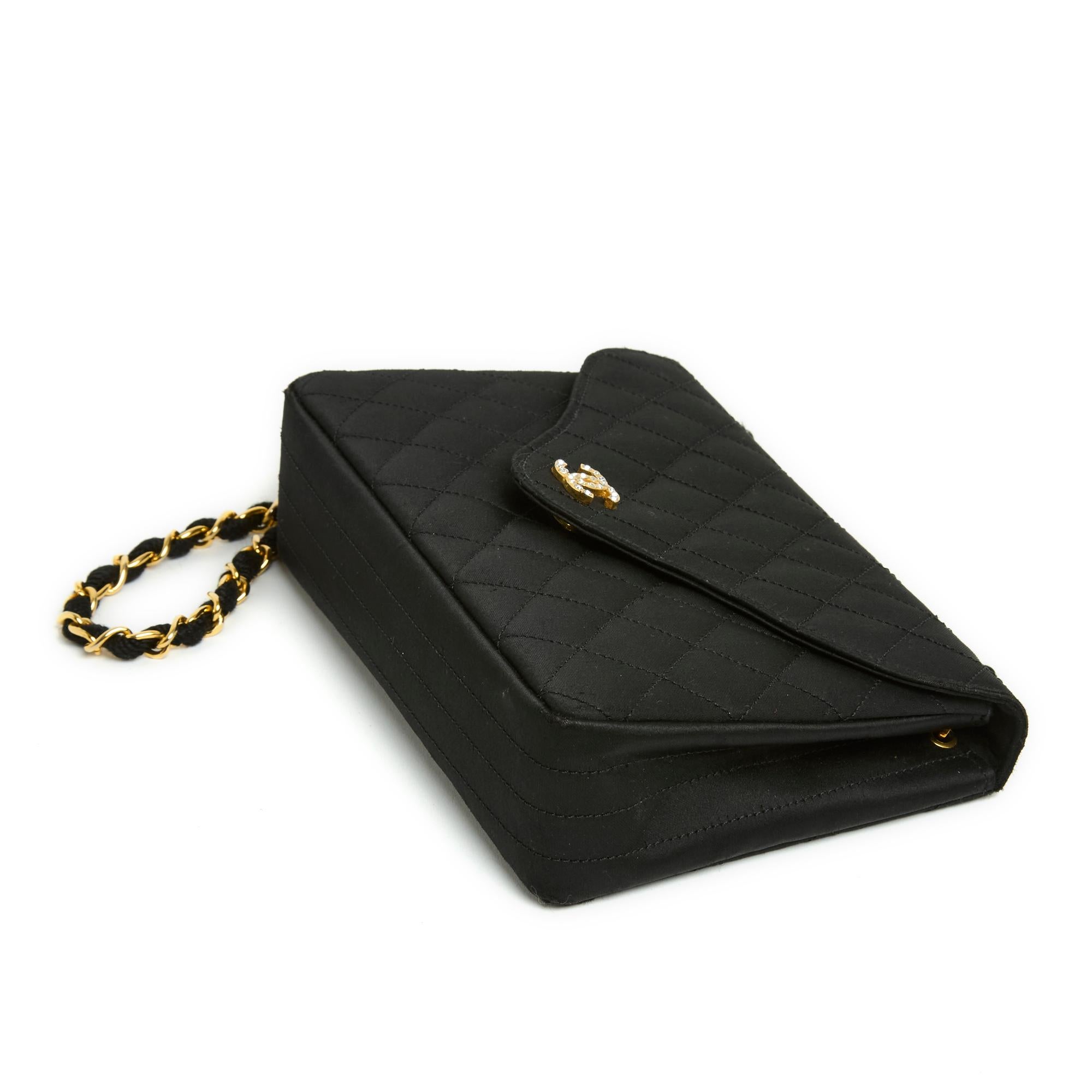 1987 Chanel sac Classique Black Satin CC Mini flap bag 2