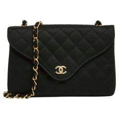 1987 Chanel sac Classique Black Satin CC Mini flap bag
