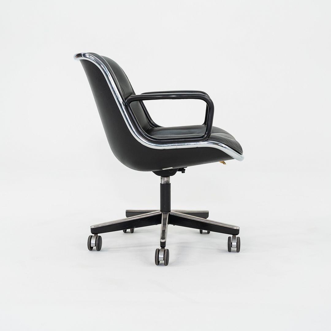 1987 Charles Pollock für Knoll Schreibtischstuhl in blau-grauem Leder 3x erhältlich im Angebot 3