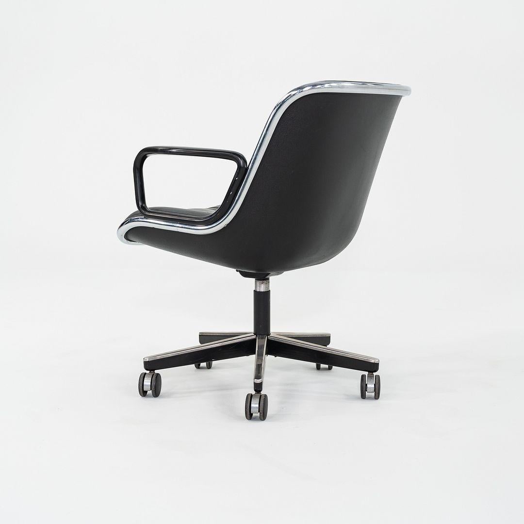 1987 Charles Pollock für Knoll Schreibtischstuhl in blau-grauem Leder 3x erhältlich im Angebot 4