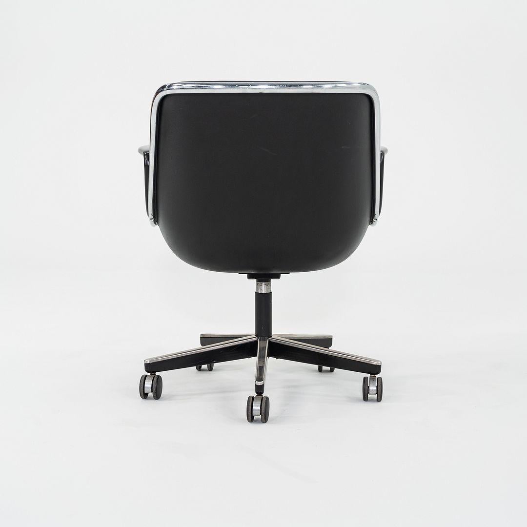 1987 Charles Pollock für Knoll Schreibtischstuhl in blau-grauem Leder 3x erhältlich im Angebot 1