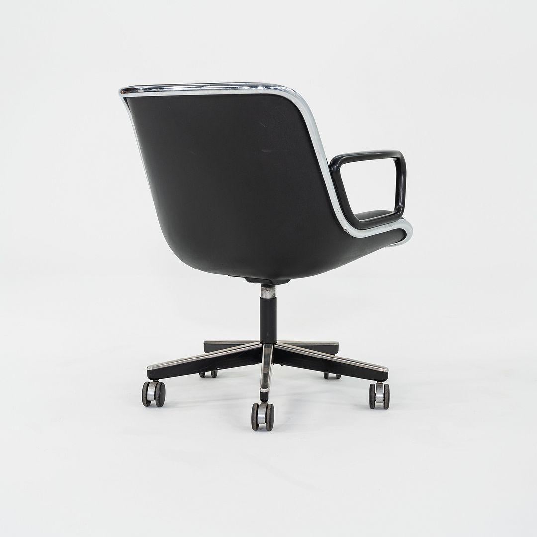 1987 Charles Pollock für Knoll Schreibtischstuhl in blau-grauem Leder 3x erhältlich im Angebot 2
