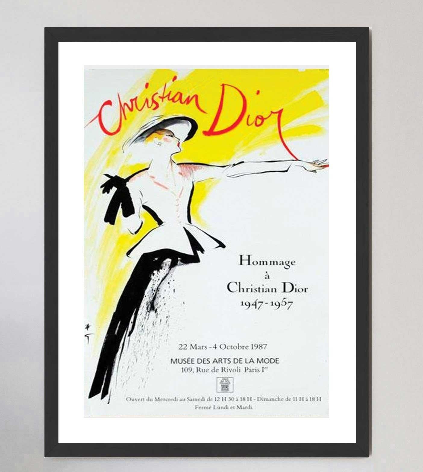 Late 20th Century 1987 Christian Dior - Hommage Original Vintage Poster For Sale