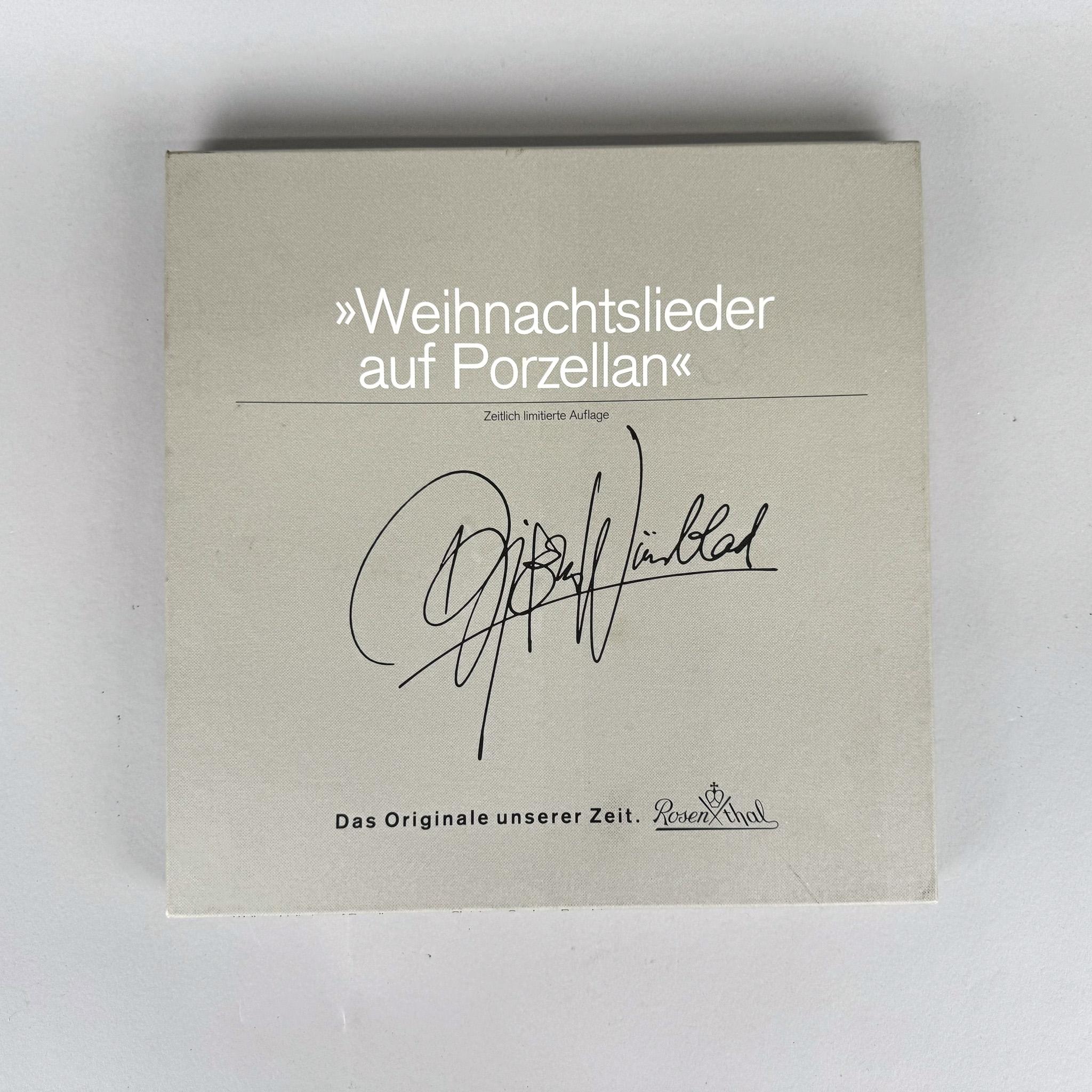 1987 Christmas Rosenthal Porcelain Plate by by Bjorn Wiinblad in Original Box For Sale 4