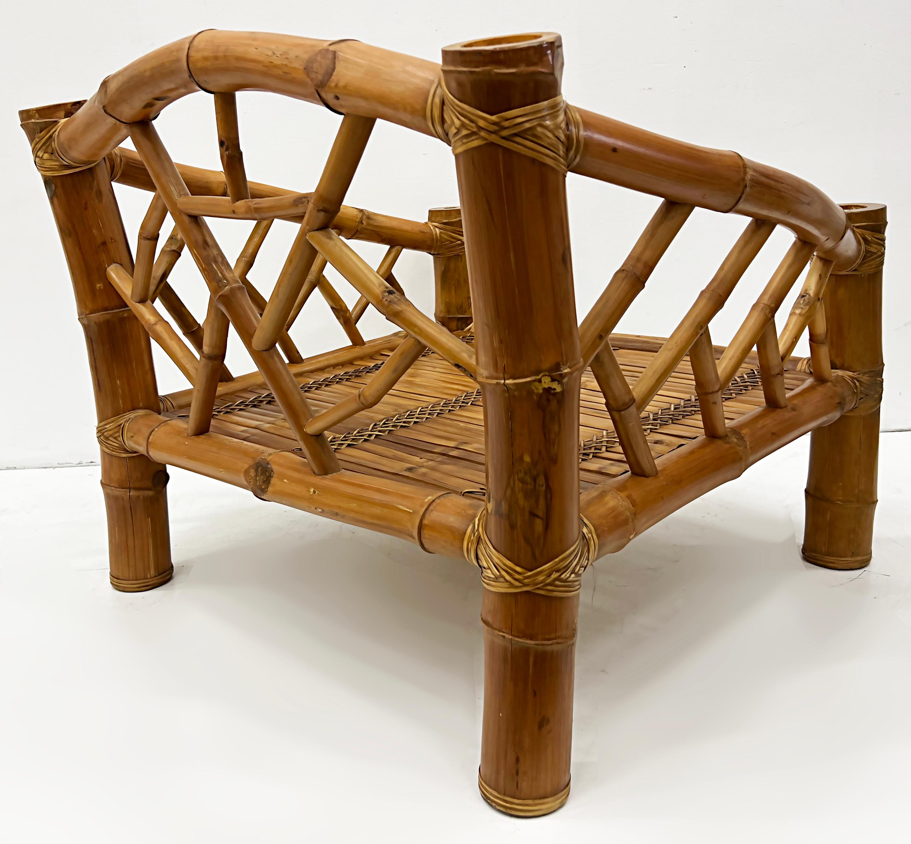1987 Coastal Bamboo Rattan Chair by Antonio Budji Layug In Good Condition In Miami, FL