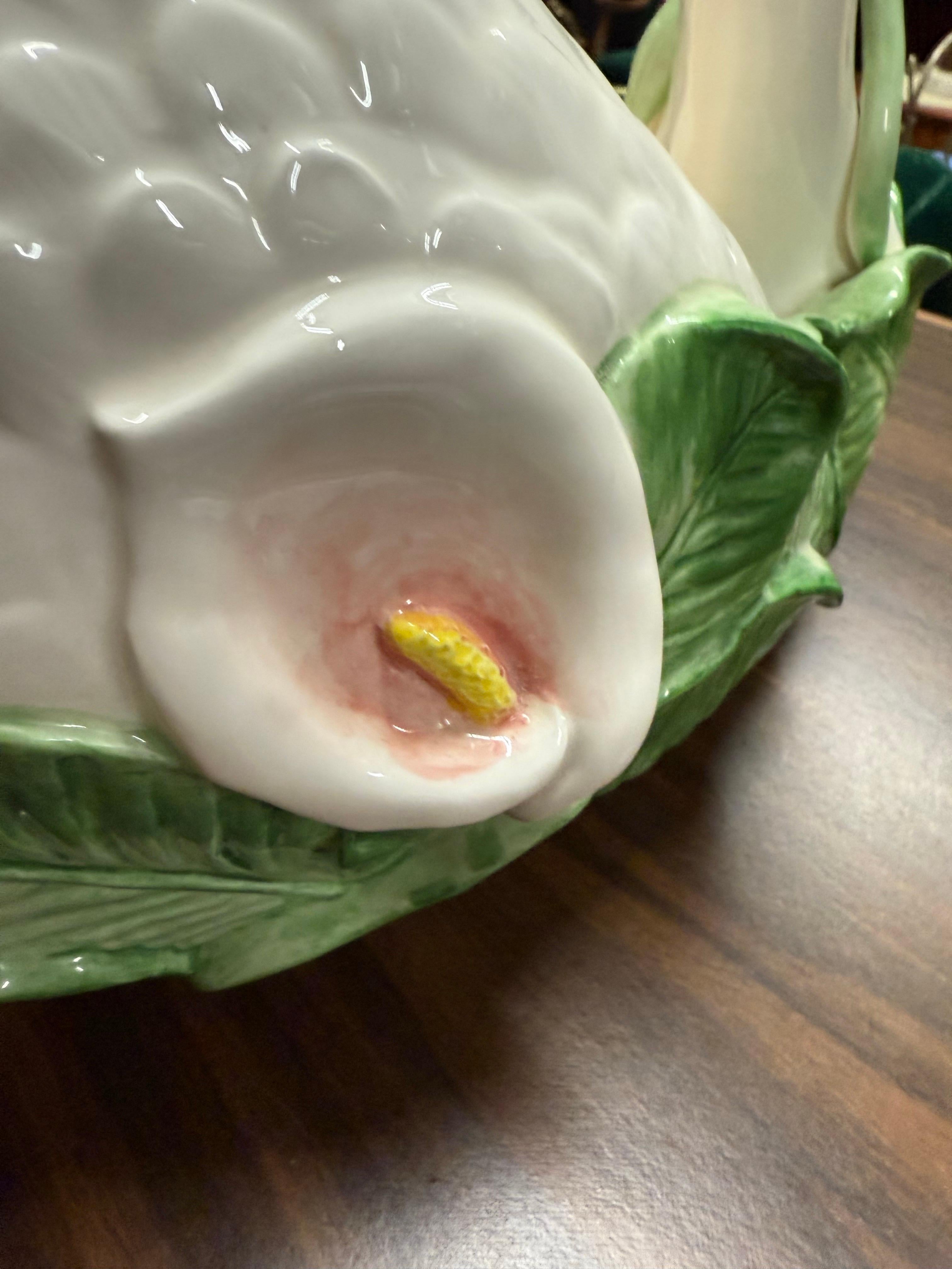 1987 Fitz and Floyd Ceramic Swan Planter or Centerpiece Bowl For Sale 4