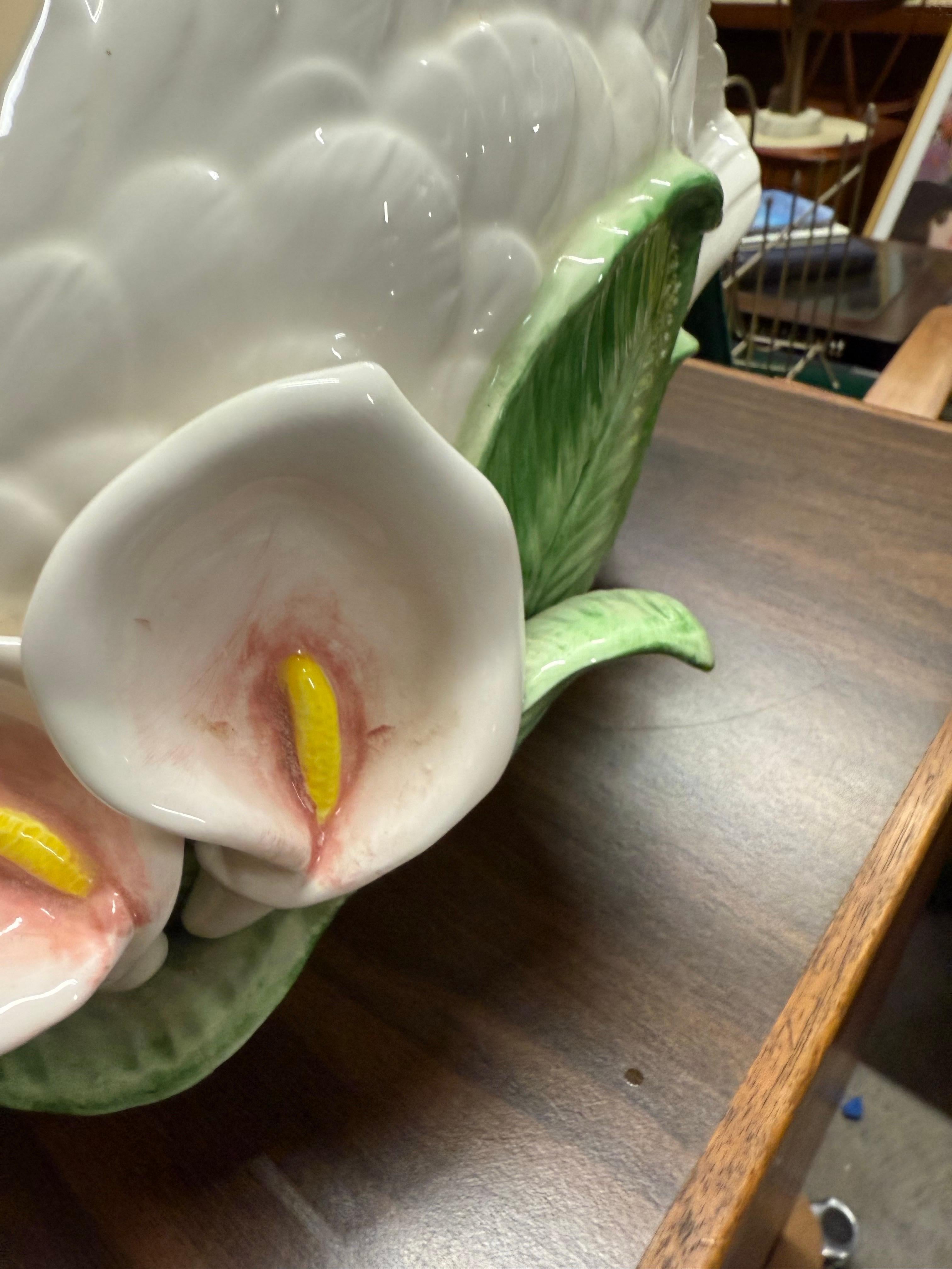1987 Fitz and Floyd Ceramic Swan Planter or Centerpiece Bowl For Sale 5