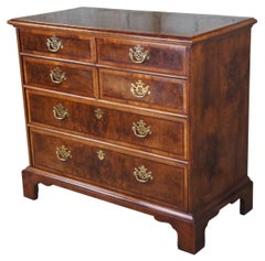 1987 Henredon Aston Court Georgian Olive Burl Mahogany Dresser Chest of Drawers