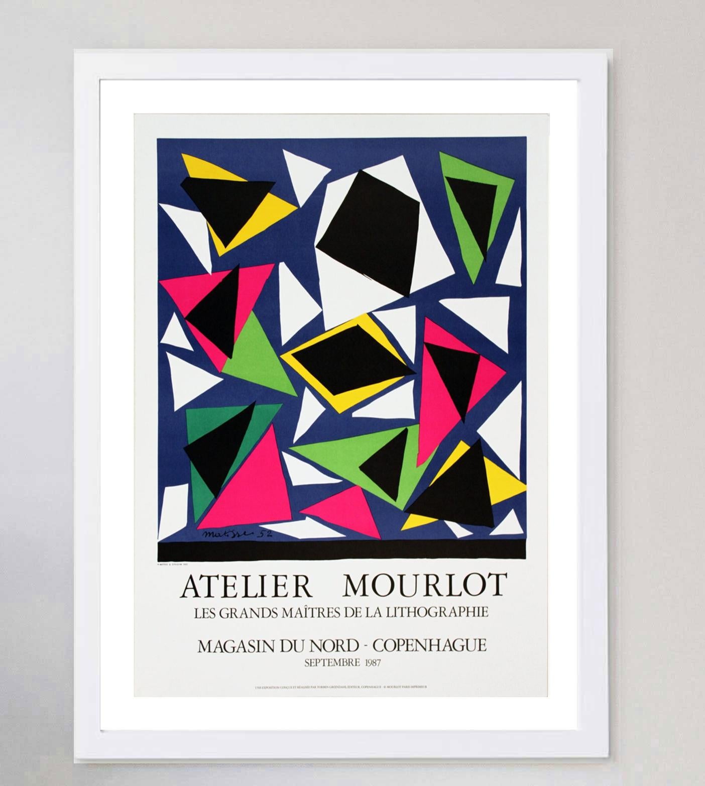 Late 20th Century 1987 Henri Matisse - Atelier Mourlot Copenhagen Original Vintage Poster For Sale