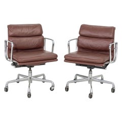 1987 Herman Miller Eames Soft Pad Management Desk Chair in Burgundy Leather