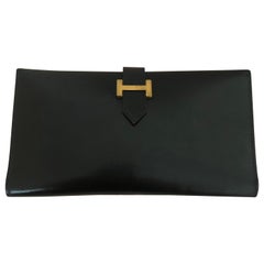 1987 Hermes Bearn Wallet in Smooth Leather and Gold Hardware