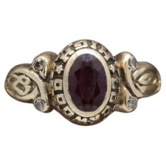 Lockwood, bague de fin d'études secondaires de 1987, en or 10 carats avec diamant rubis LC