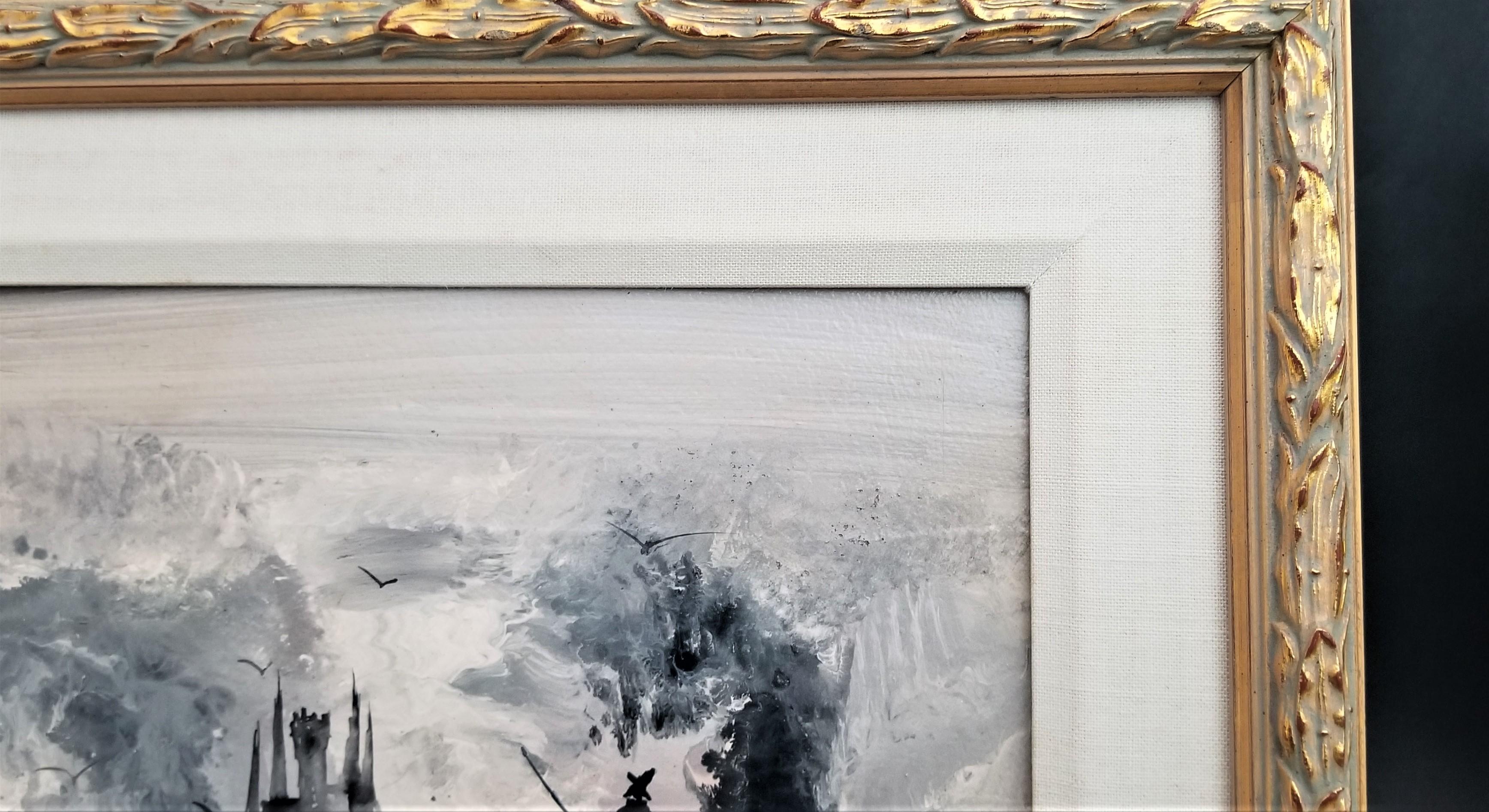 1987 Michelle Gaugy, gerahmtes Gemälde „Ein anderer Tag“ im Zustand „Gut“ im Angebot in Lake Worth, FL