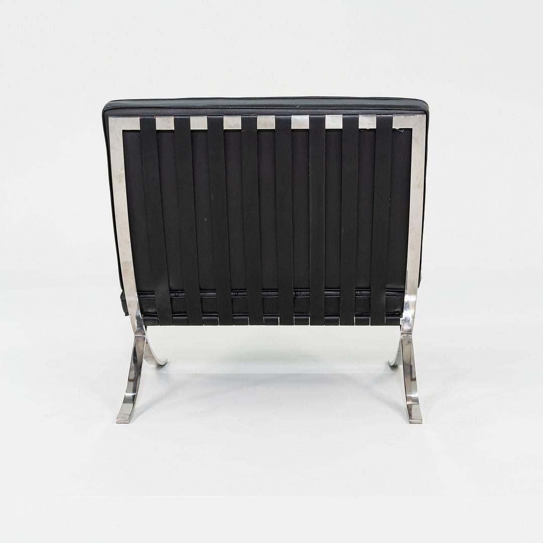 1987 Mies van der Rohe for Knoll Barcelona Lounge Chair in Black Leather For Sale 1