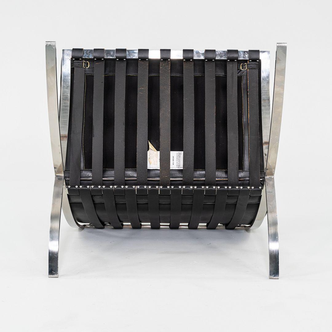 1987 Mies van der Rohe for Knoll Barcelona Lounge Chair in Black Leather For Sale 2