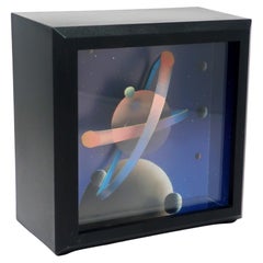 Horloge de bureau postmoderne de Douglas Chalk pour Clever Clocks, 1987