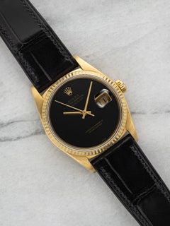 1987 Rolex Datejust 16018 18K Yellow Gold Factory Onyx Dial Automatic 36mm