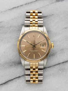 1987 Rolex Datejust 36 16013 Two-Tone Auto Mocha Dial 36mm 9.4M Serial
