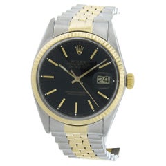 1987 Rolex Datejust Esfera Tapiz Negra 36mm Reloj Jubileo Ref 16013 c/ Papeles