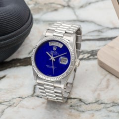 1987 Rolex Day Date White Gold Lapis Dial Ref. 18039