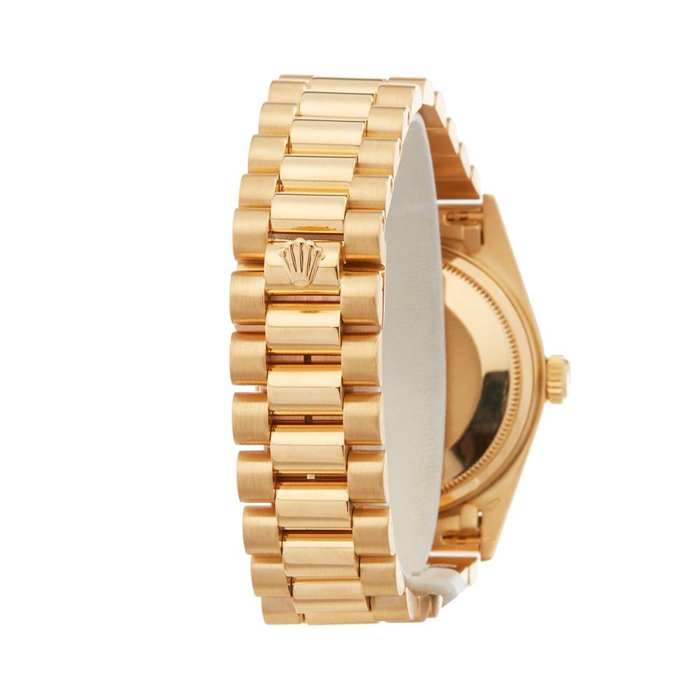 Men's 1987 Rolex Day-Date Yellow Gold 18038 Wristwatch