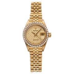 1987 Rolex Lady-Datejust 69138 18K YG Champagne Pleiade Diamond Dial Auto 26 mm