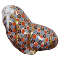 1987 Royal Crown Derby Porcelain Imari 1st Edition Walrus Figurine Paperweight