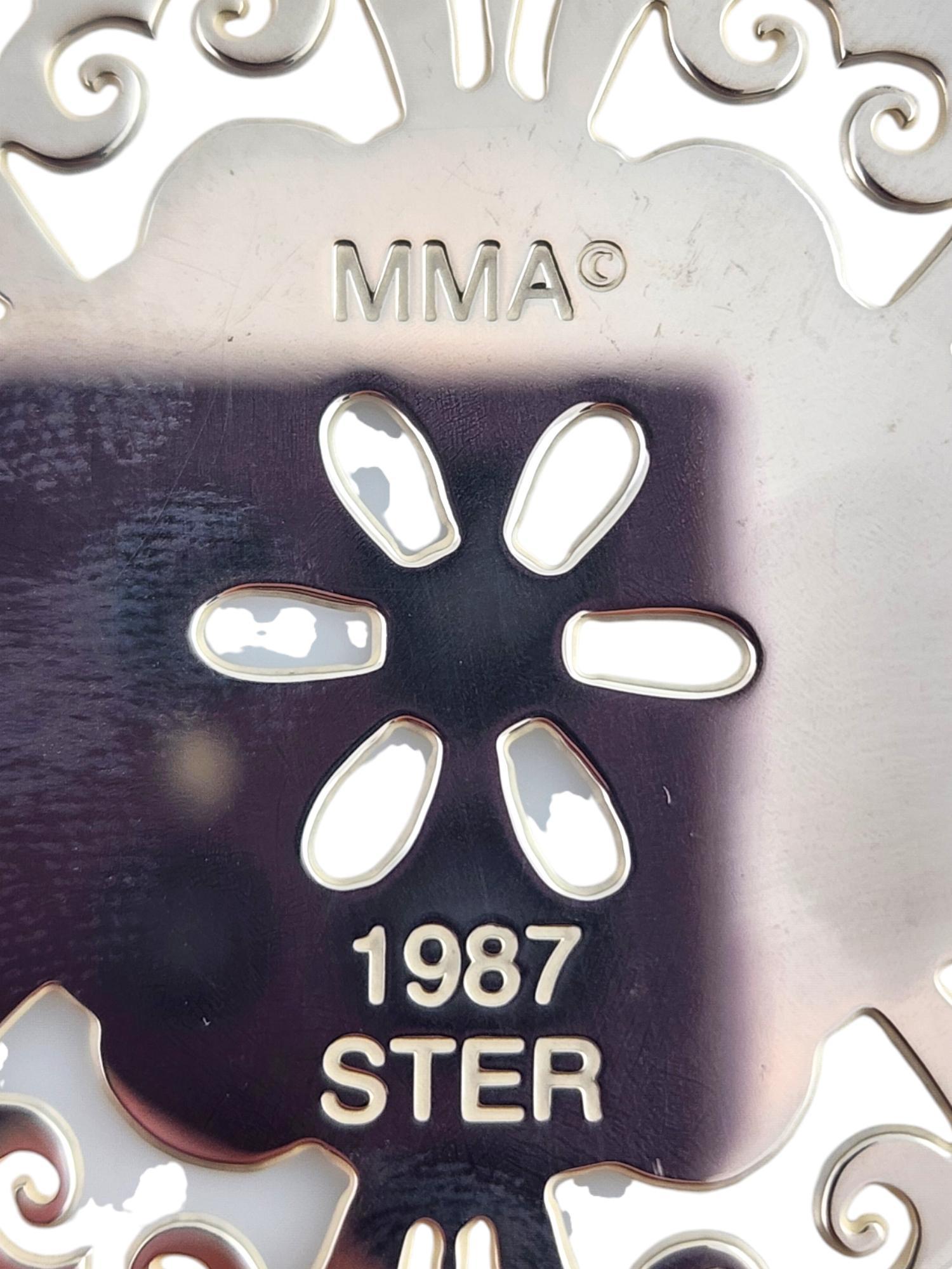 1987 Satz von 3 passenden MMA Sterling Silber Schneeflocken Ornamenten #18720 im Angebot 2