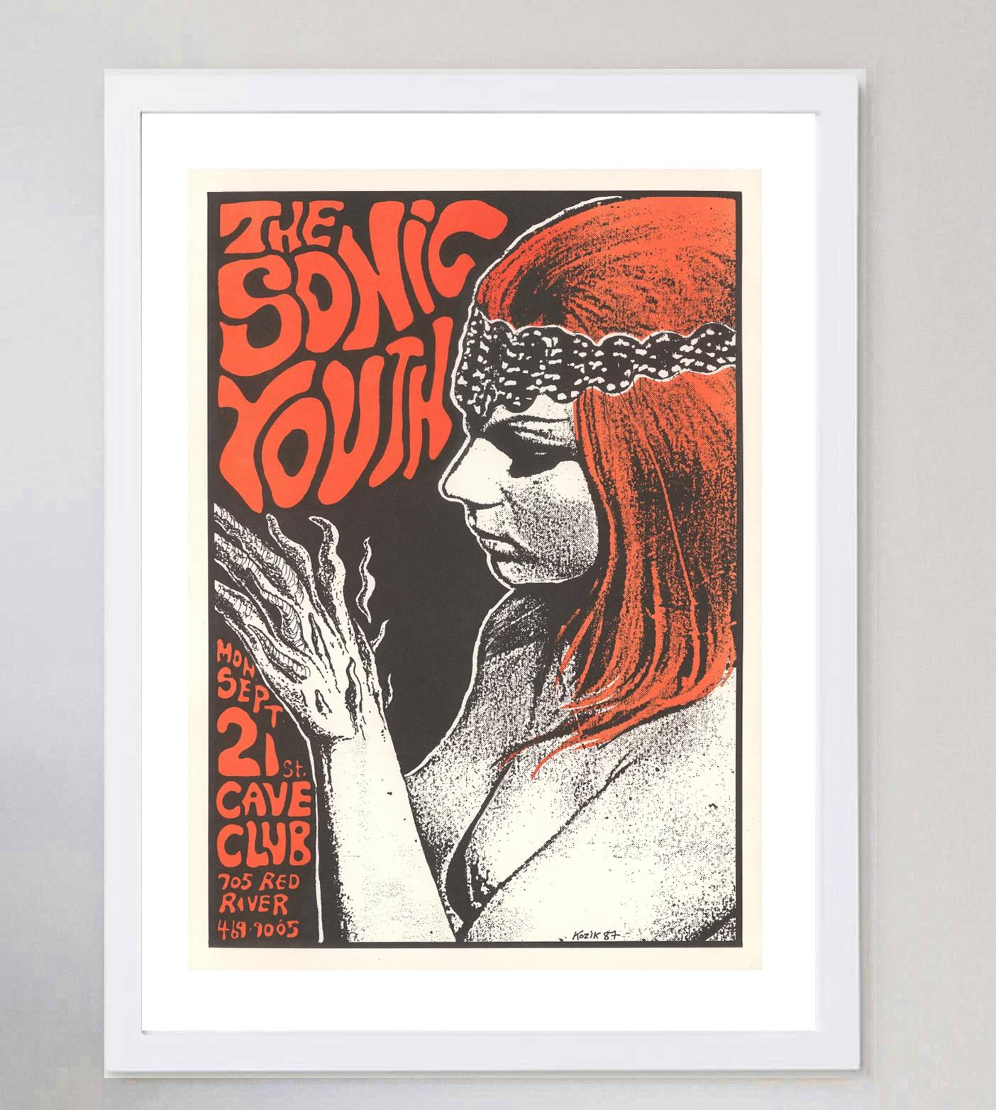 1987 Sonic Youth - The Cave Club Original Vintage Poster In Good Condition For Sale In Winchester, GB