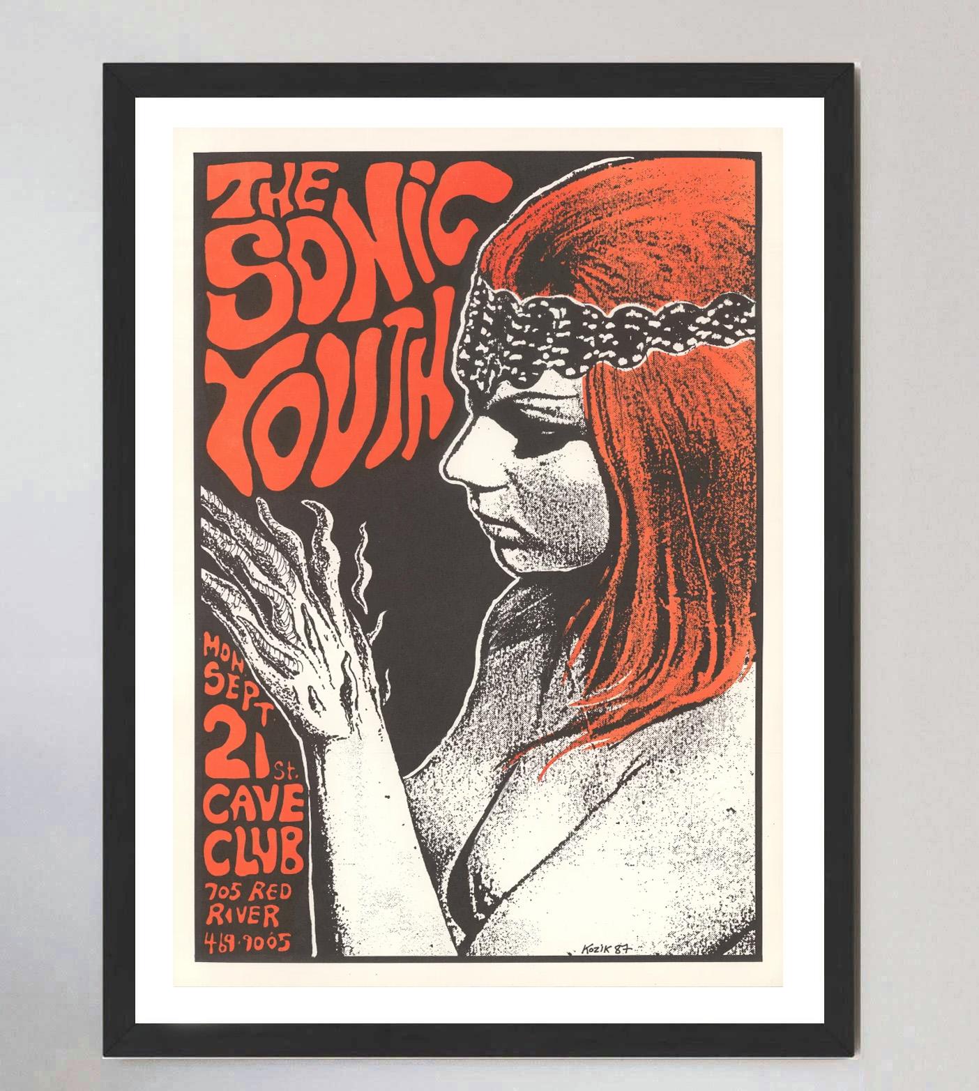 Late 20th Century 1987 Sonic Youth - The Cave Club Original Vintage Poster For Sale