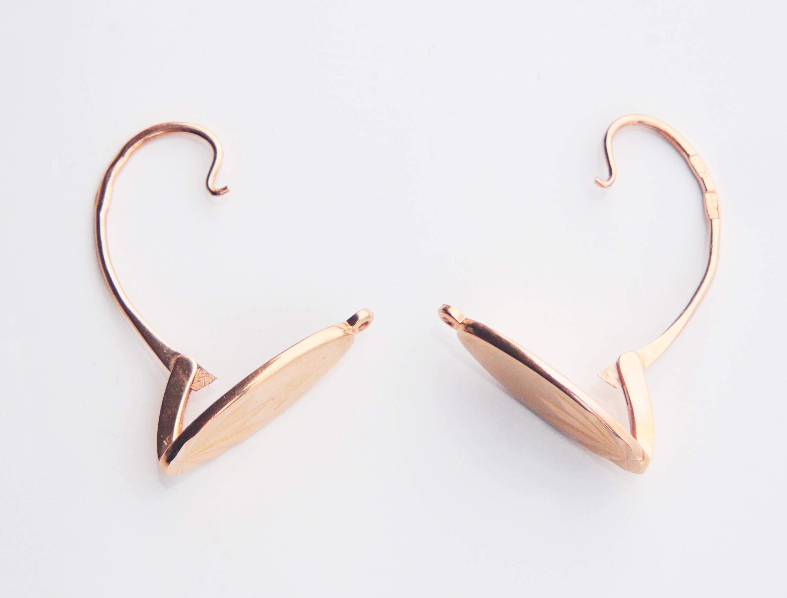 1987 Soviet Earrings solid 14K Rose Gold / 5.6gr For Sale 4