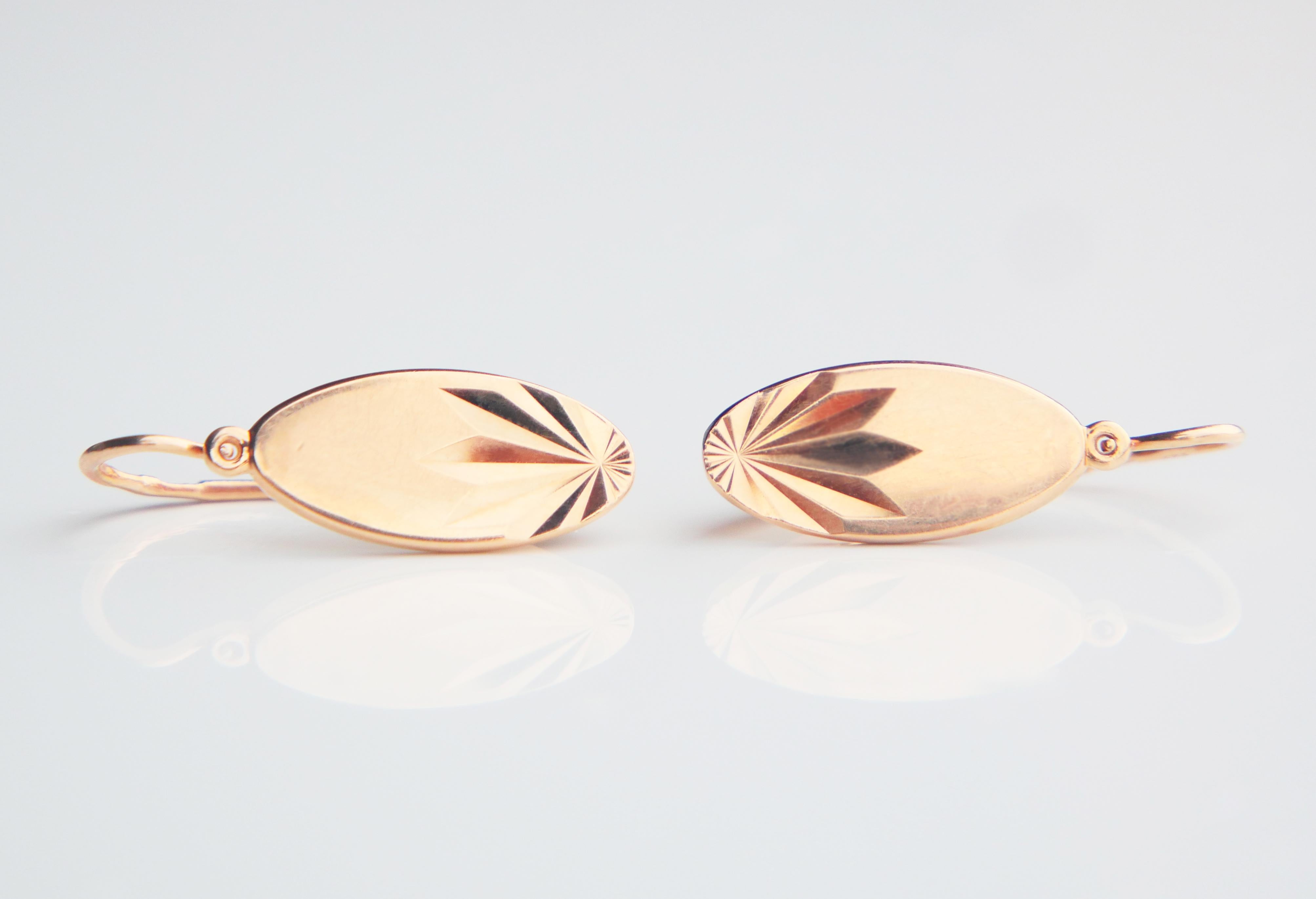 1987 Soviet Earrings solid 14K Rose Gold / 5.6gr For Sale 5