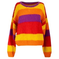 1987 Stephen Sprouse “S” Label Mohair Knit Stripe Sweater