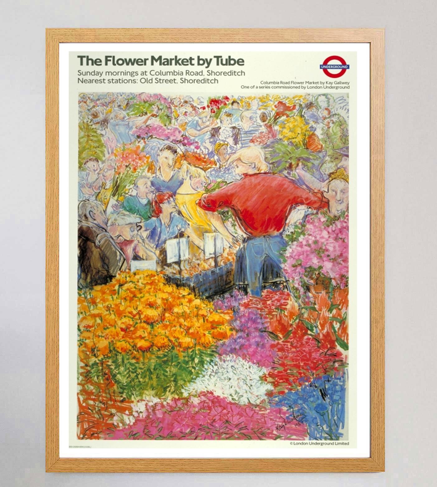 British 1987 TFL - The Flower Market by Tube Original Vintage Poster For Sale