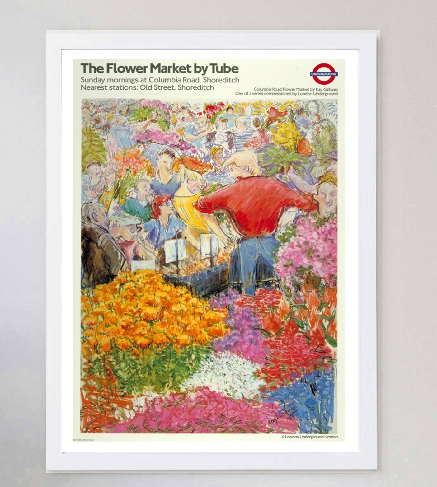 1987 TFL - The Flower Market by Tube Original Vintage Poster In Good Condition For Sale In Winchester, GB