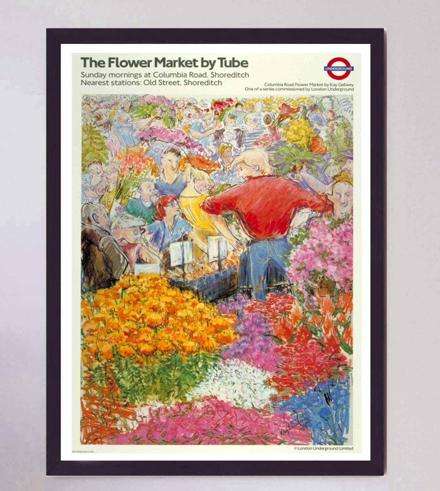 Late 20th Century 1987 TFL - The Flower Market by Tube Original Vintage Poster For Sale